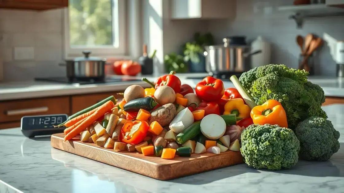 tempo de cozimento ideal por legume