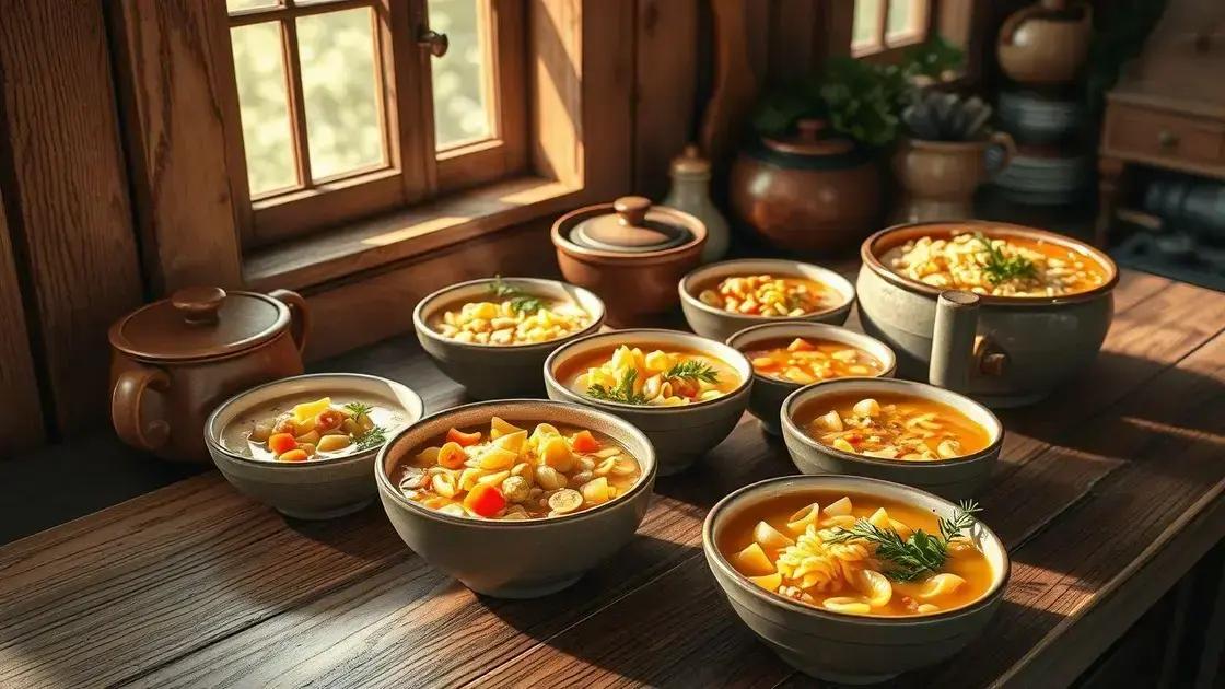 Tipos de macarrao de sopa e caldos básicos