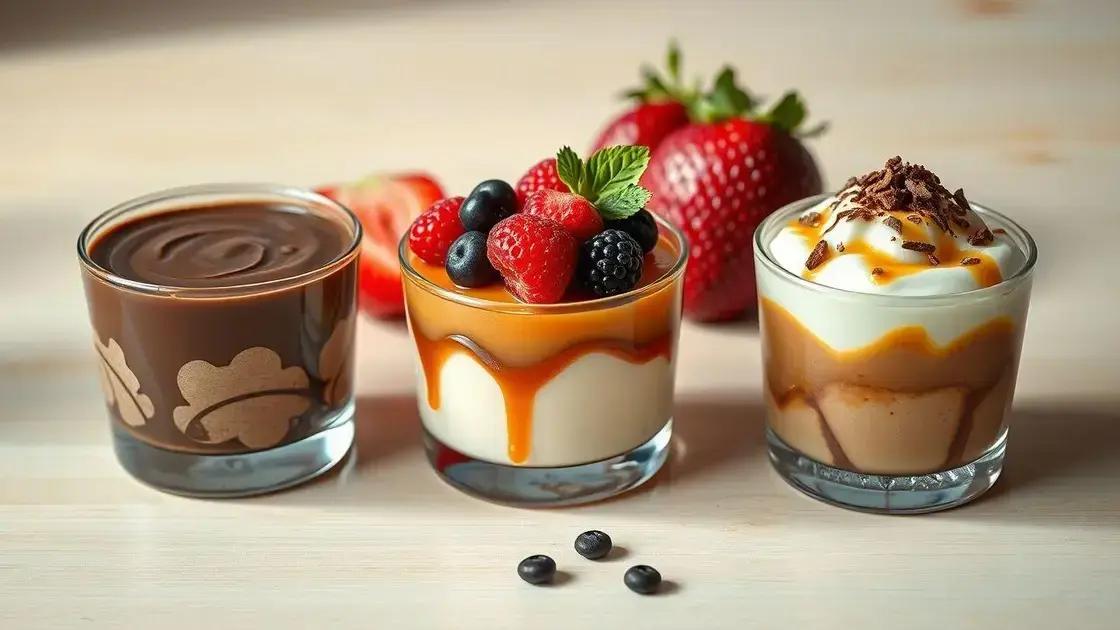 variações com chocolate, frutas e café