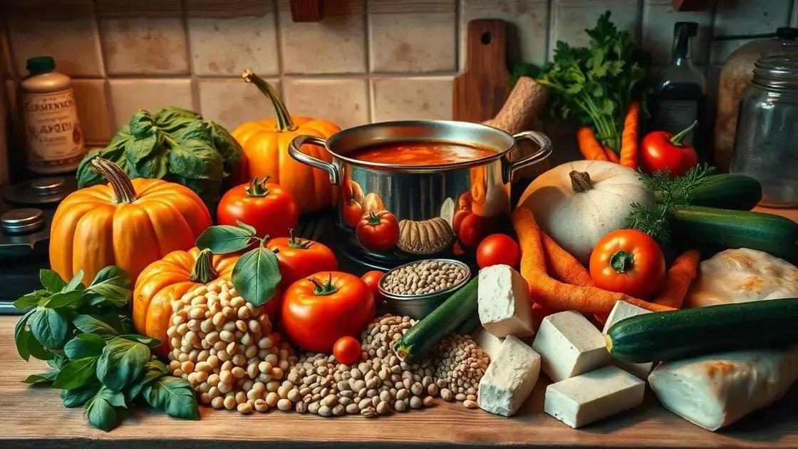 Variações com legumes da estação e proteínas alternativas