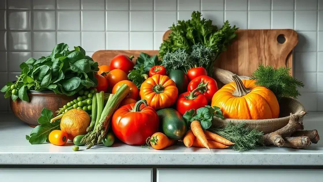 Variações de sabor com legumes sazonais