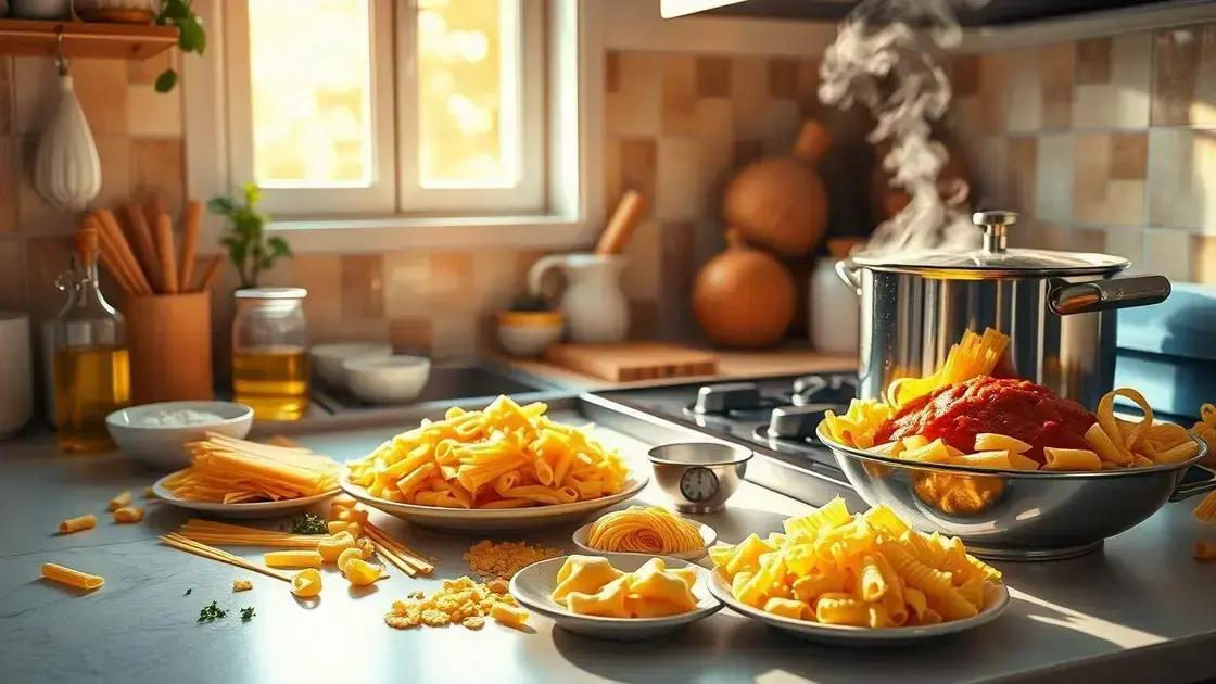 variações rápidas com diferentes tipos de macarrão