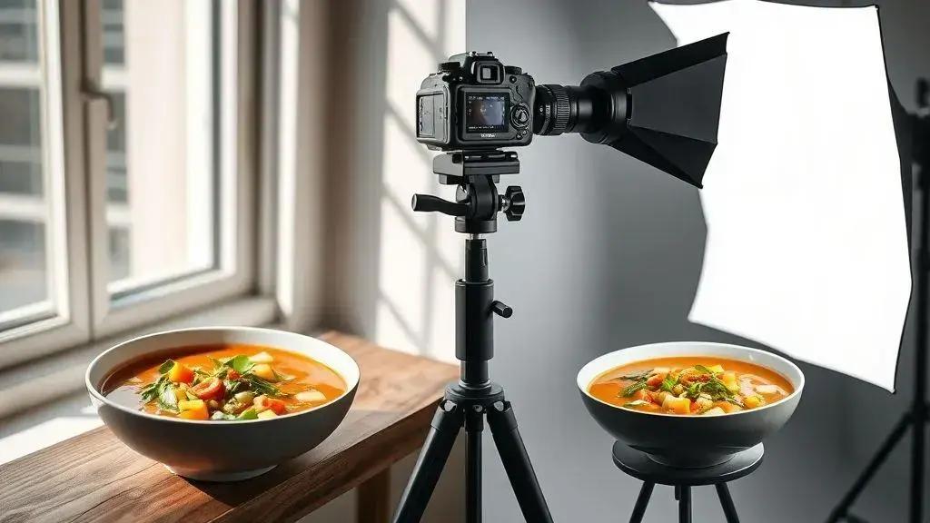 A iluminação perfeita: natural vs artificial para fotos de comida