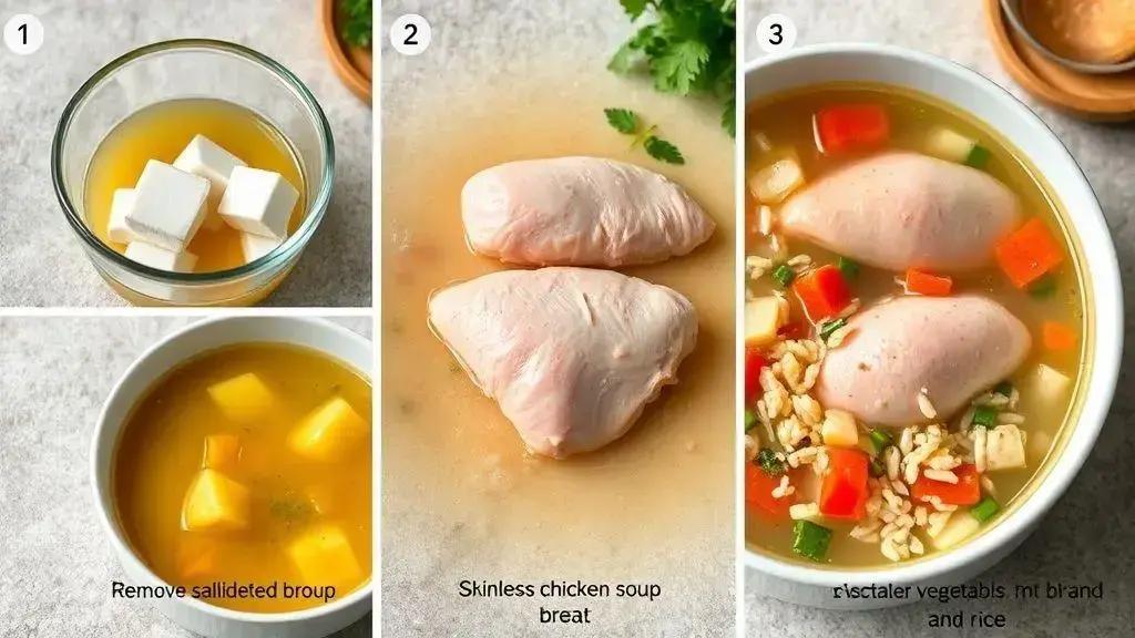 Como reduzir calorias na sua canja de galinha