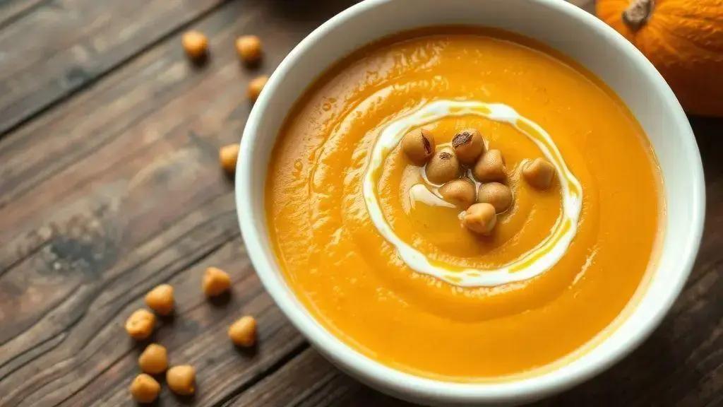 Creme de abóbora com grão-de-bico: textura e sabor