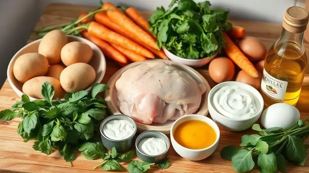 Ingredientes essenciais para uma comida pastosa nutritiva