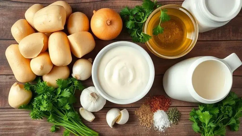 Ingredientes essenciais para uma sopa cremosa