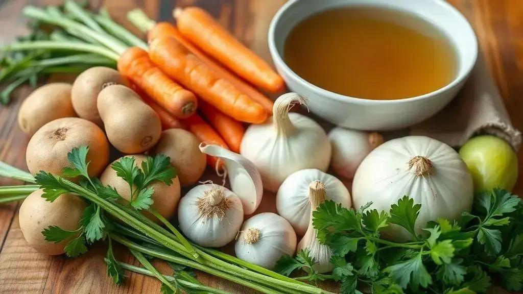 Ingredientes essenciais para uma sopa nutritiva