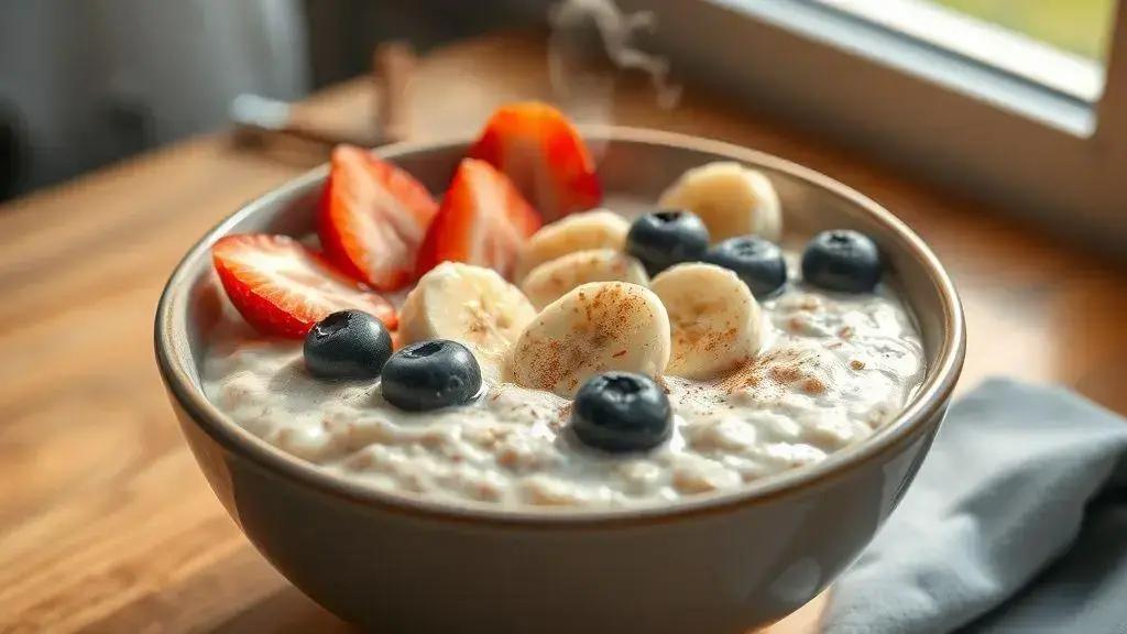 Mingau de aveia com frutas: café da manhã perfeito