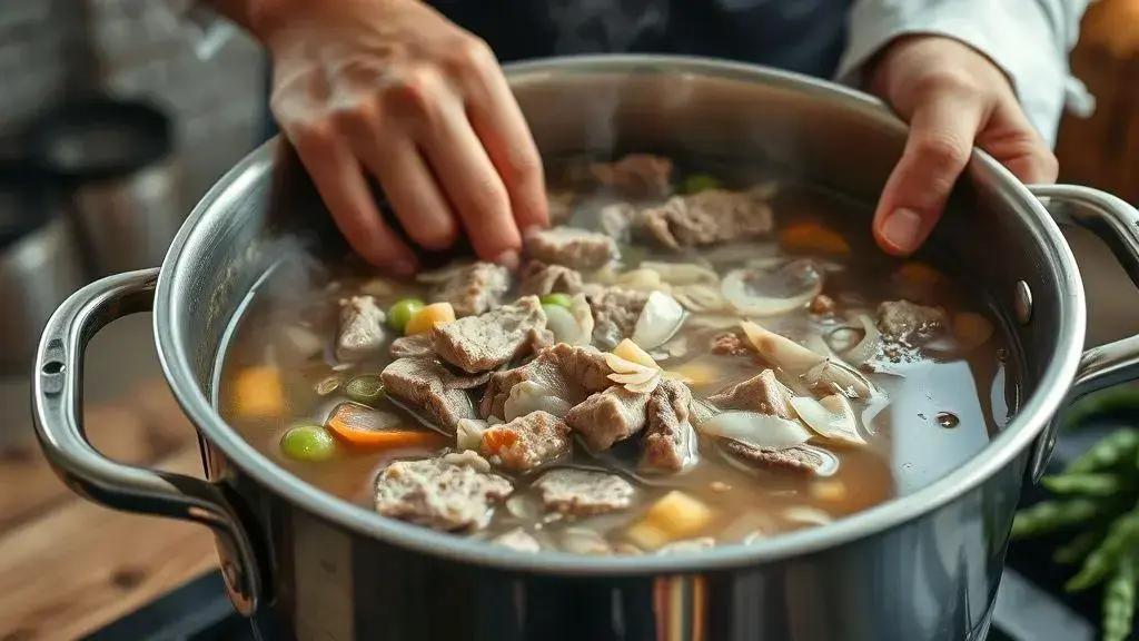 O passo a passo para o caldo saboroso