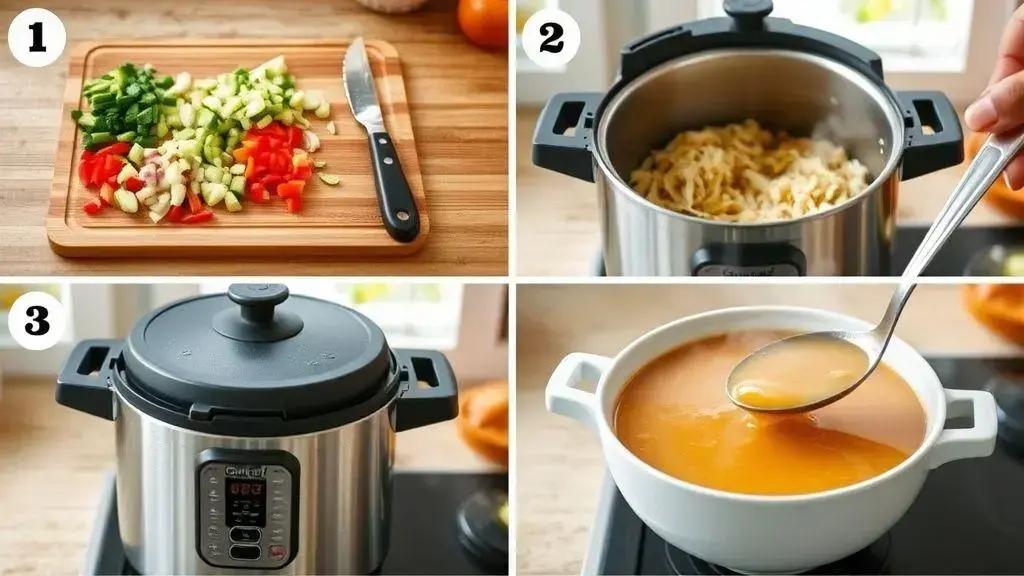 O passo a passo para uma sopa perfeita na pressão