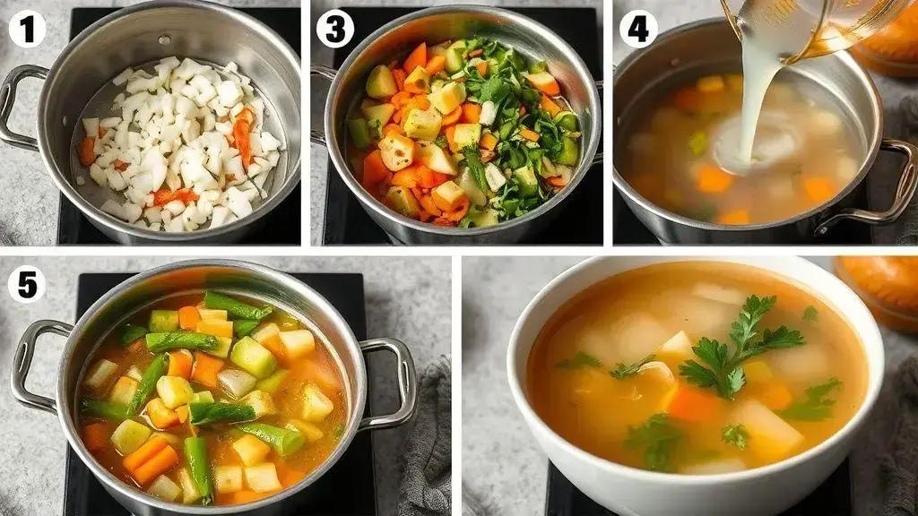 Passo a passo da sopa clássica de legumes Passo a passo da sopa clássica de legumes