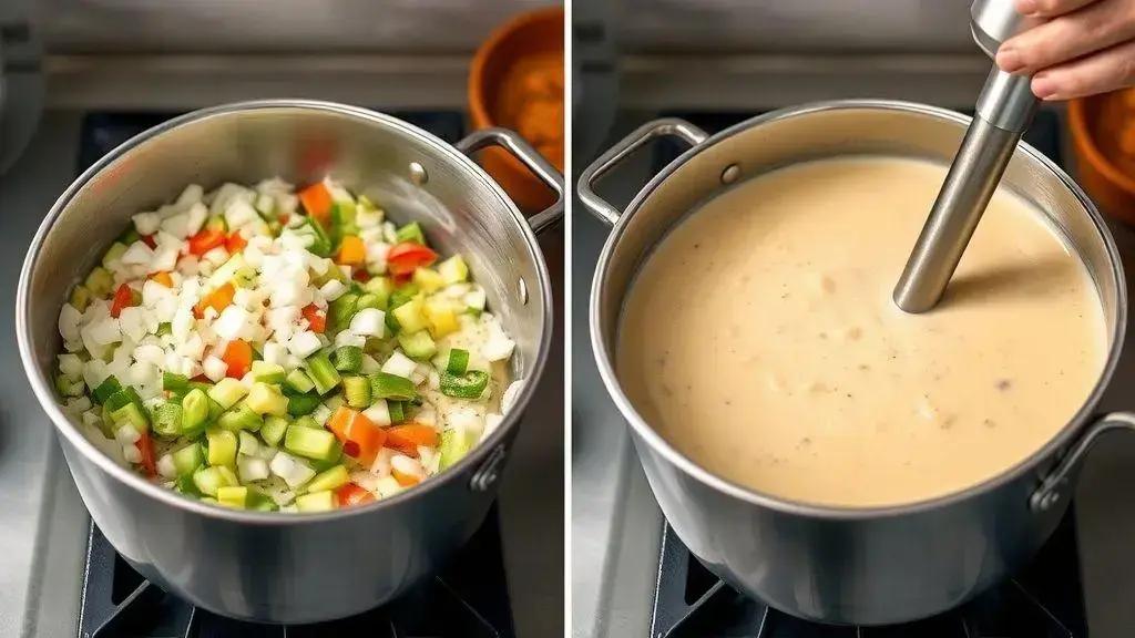 Passo a passo da sopa cremosa de legumes tradicional