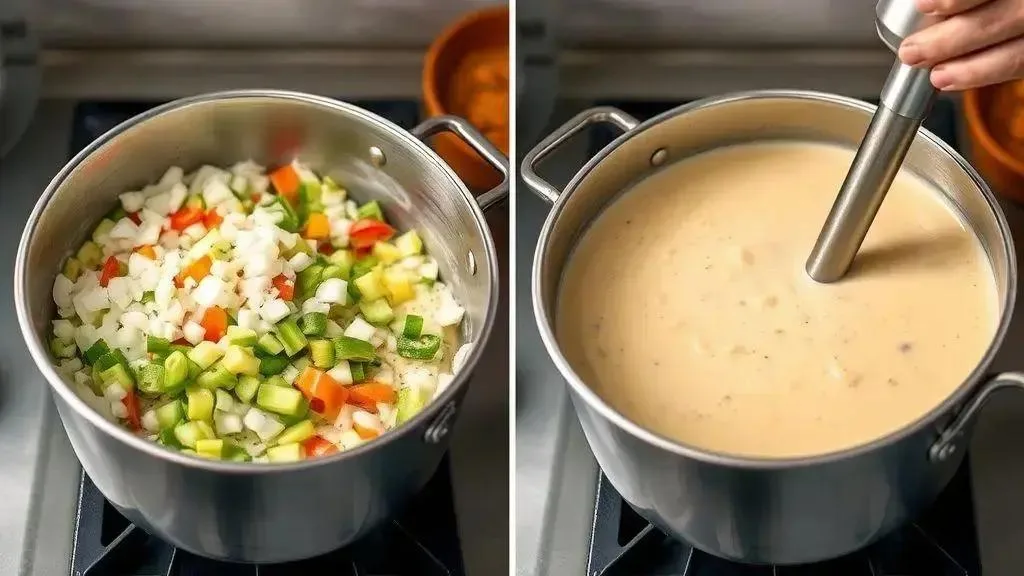 Passo a passo da sopa cremosa de legumes tradicional