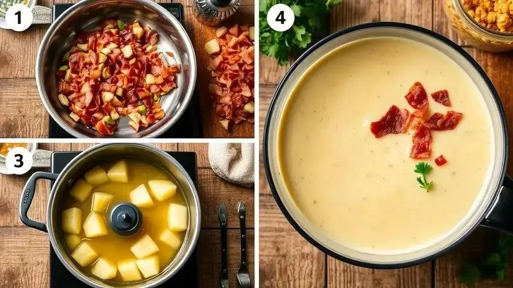 Passo a passo: do bacon crocante ao creme final