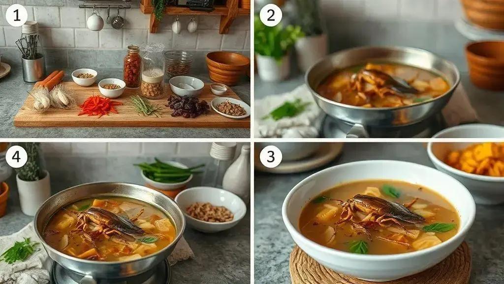 Receita tradicional da sopa de barata passo a passo