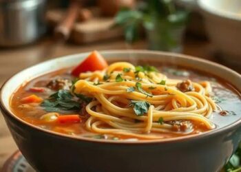 Sopa com macarrão espaguete: o conforto que você precisa nos dias frios