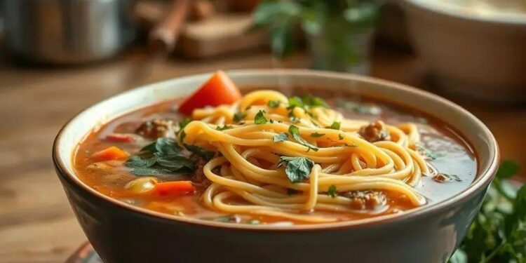 Sopa com macarrão espaguete: o conforto que você precisa nos dias frios