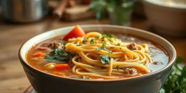 Sopa com macarrão espaguete: o conforto que você precisa nos dias frios