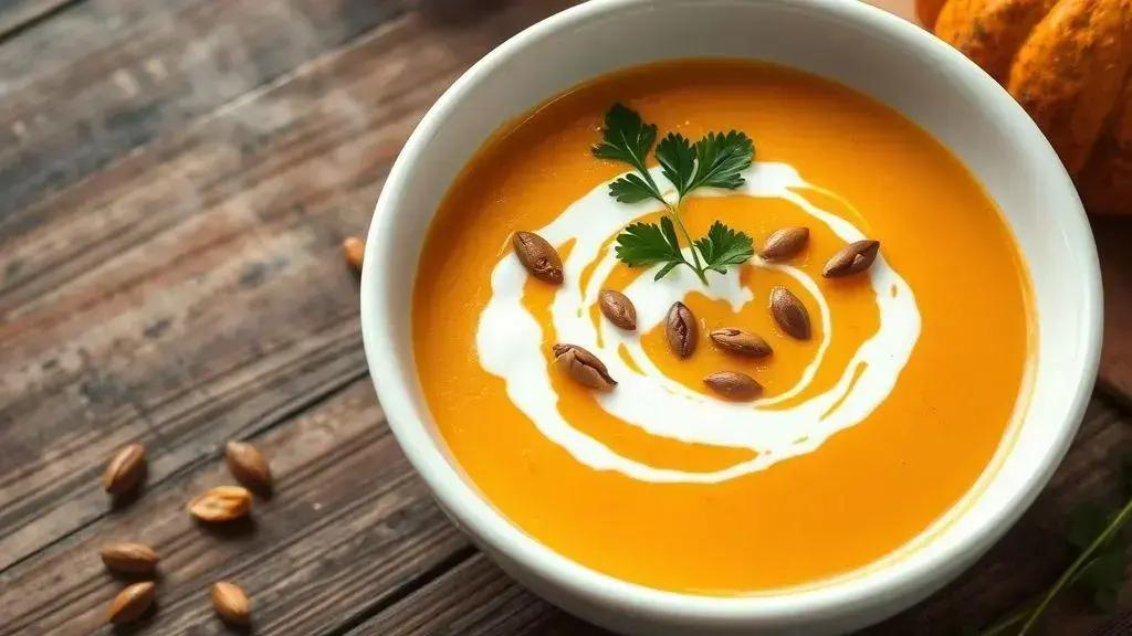 Sopa cremosa de abóbora com gengibre