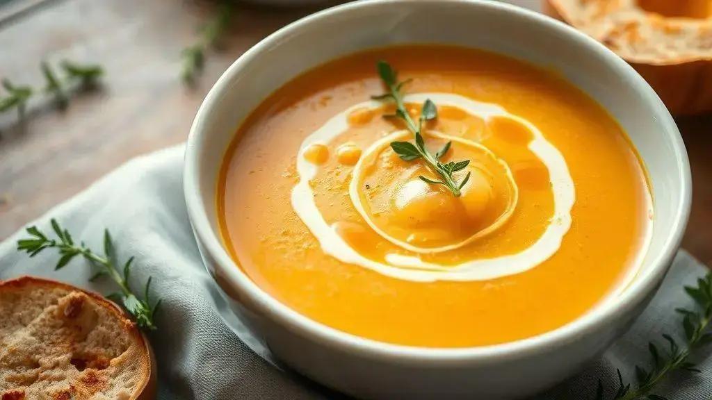 Sopa cremosa de abóbora com gengibre