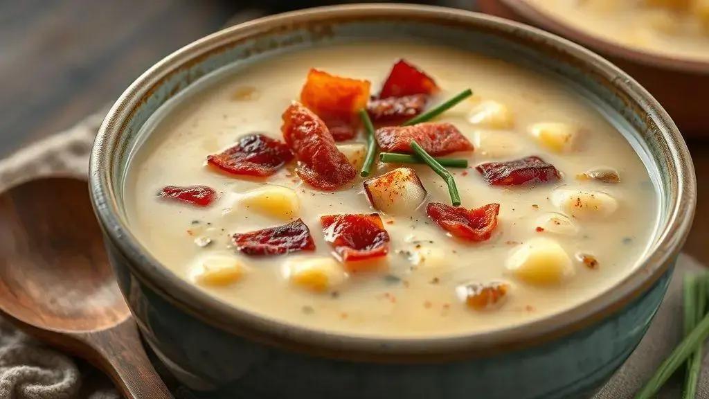 Sopa de batata com bacon: o conforto em forma de líquido