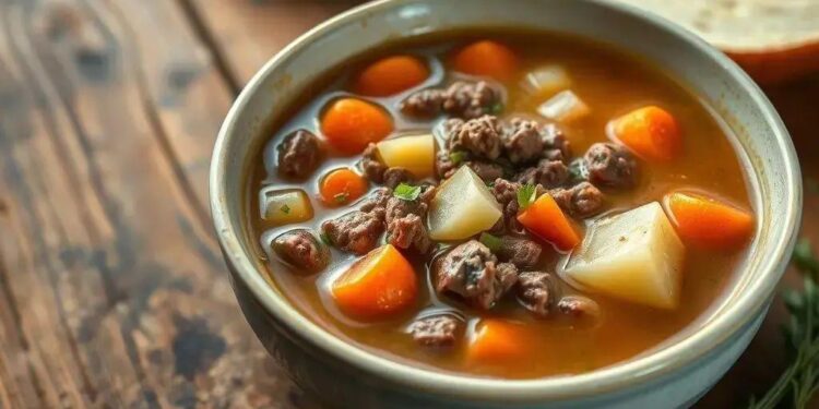 Sopa de carne moída com batata: receita caseira que aquece o coração