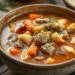 Sopa de legumes com macarrão e carne: o conforto que sua família merece