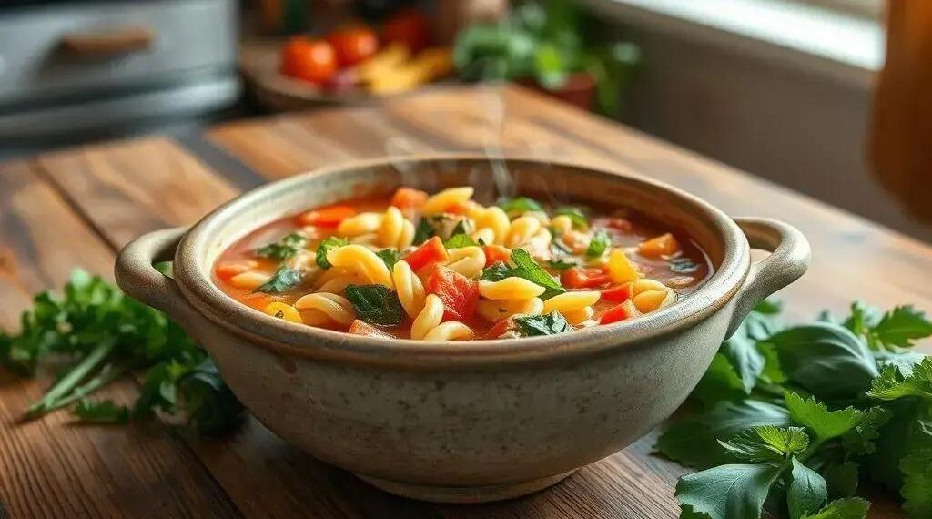 Sopa de legumes com macarrão simples: receita caseira que aquece o coração