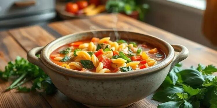 Sopa de legumes com macarrão simples: receita caseira que aquece o coração