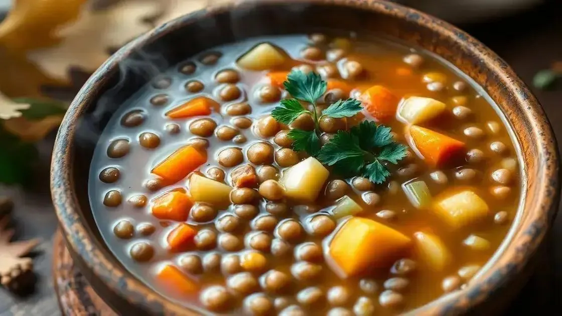 Sopa de lentilha: proteína vegetal que alimenta e aquece