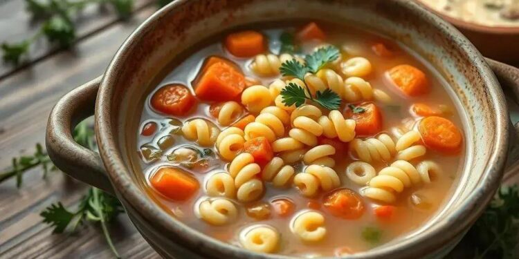 Sopa de macarrão parafuso: receita fácil que aquece o coração em 20 minutos