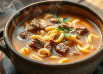 Sopa de músculo com macarrão: o conforto caseiro que aquece o coração