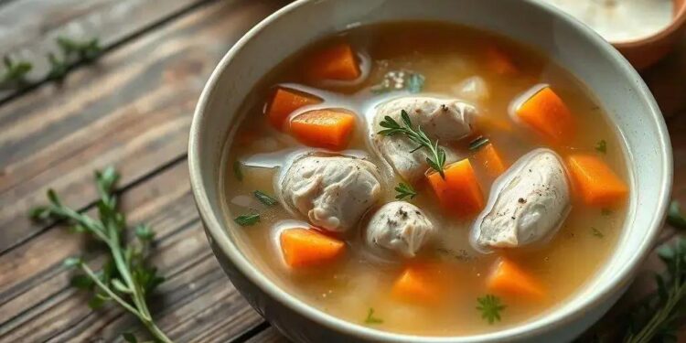 Sopa feita de caldo de galinha: o segredo para um prato nutritivo e reconfortante