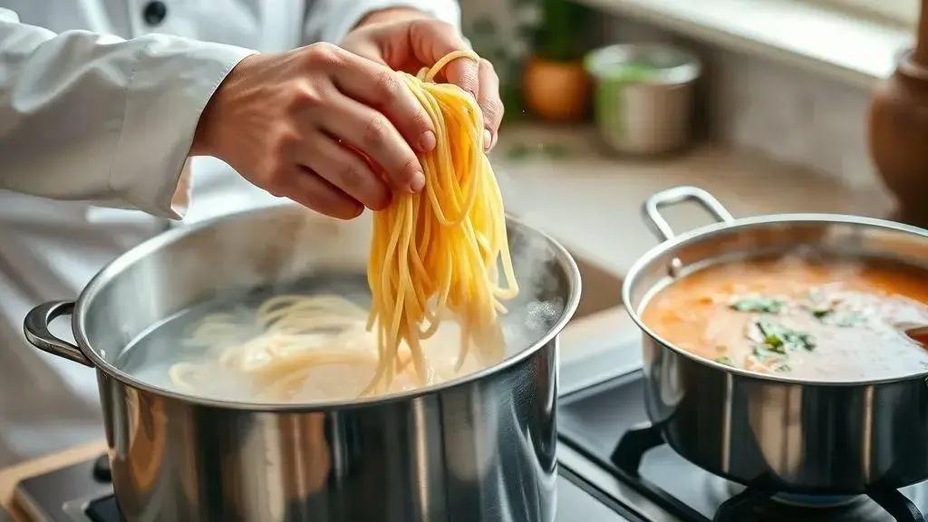 Técnicas de cozimento para o macarrão não ficar empapado