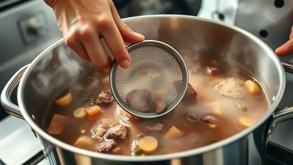 Técnicas de preparo para caldos ricos e encorpados