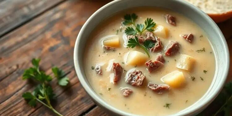Caldo de batata com carne desfiada: receita reconfortante para dias frios