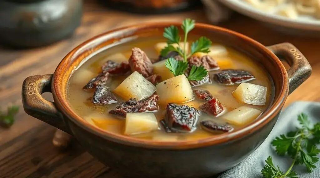 Caldo de batata com carne seca: receita reconfortante para dias frios