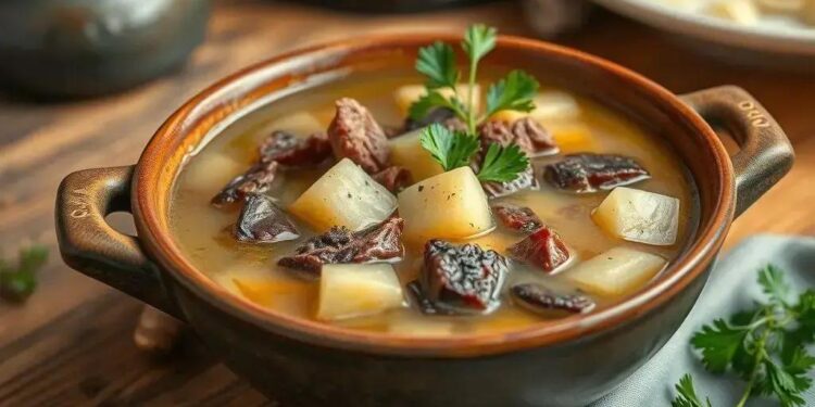 Caldo de batata com carne seca: receita reconfortante para dias frios