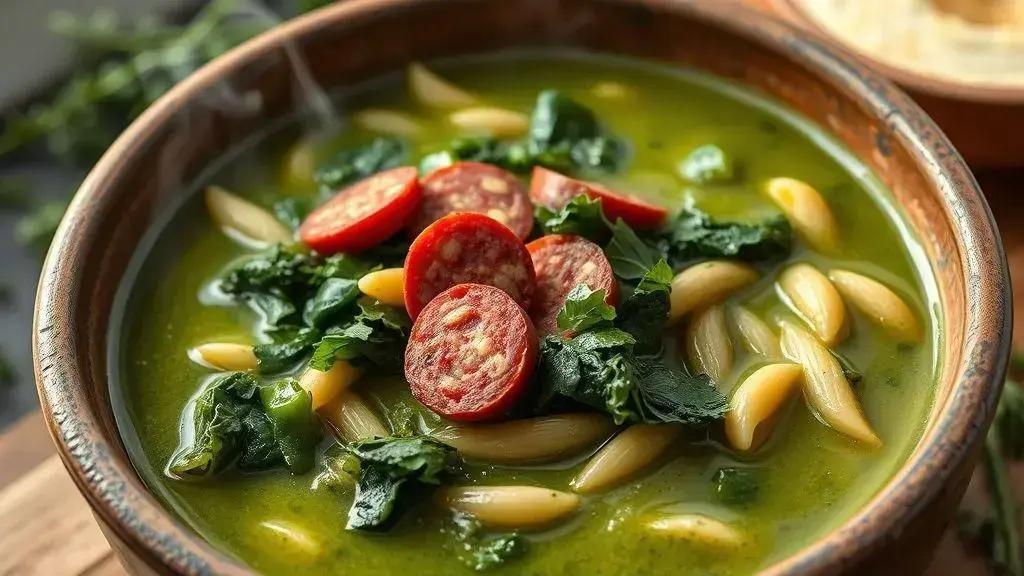 Caldo verde com massa integral