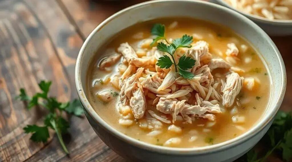 Canja de arroz com frango desfiado: o conforto que sua família precisa