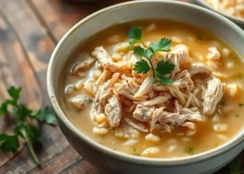 Canja de arroz com frango desfiado: o conforto que sua família precisa