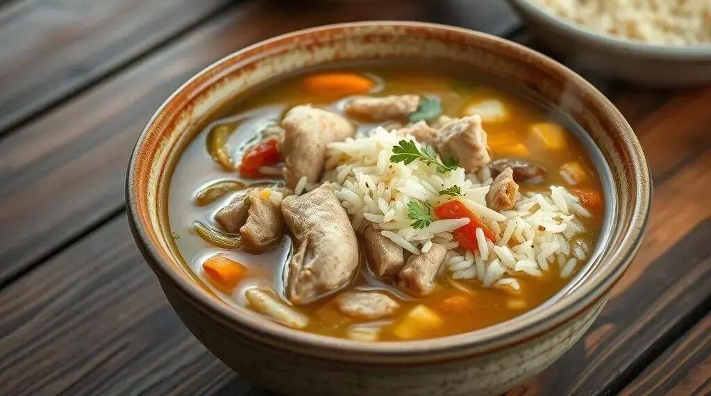 Canja de galinha com arroz cozido e legumes: o segredo da receita que cura e aquece