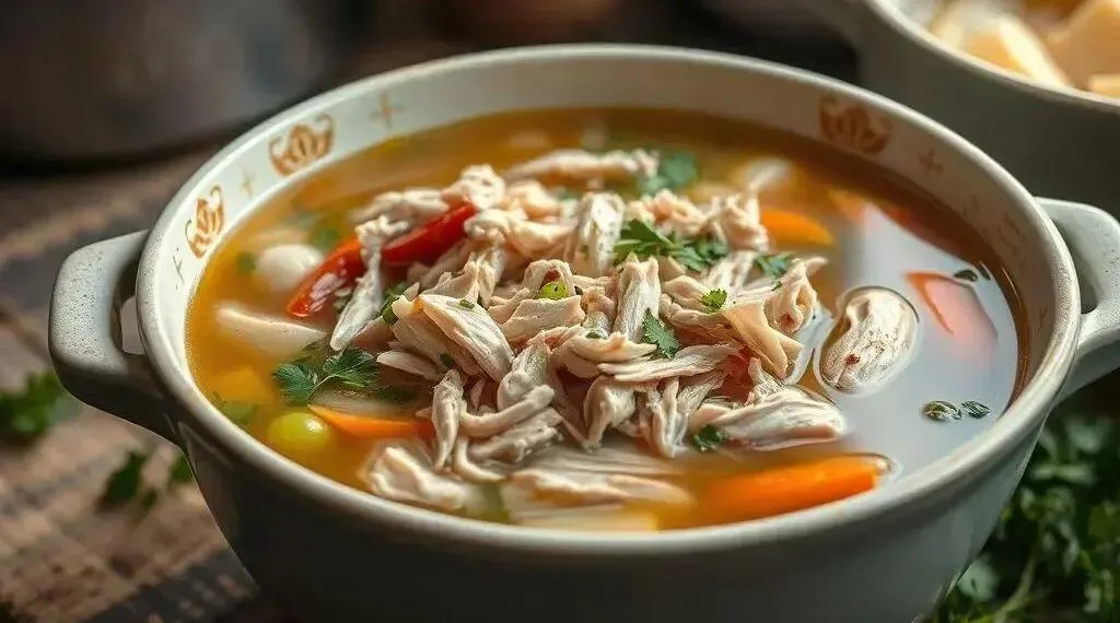 Canja de galinha com frango desfiado: o segredo da receita que cura e conforta