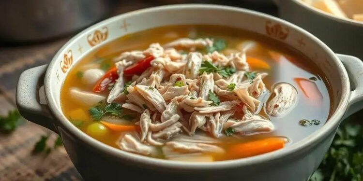 Canja de galinha com frango desfiado: o segredo da receita que cura e conforta