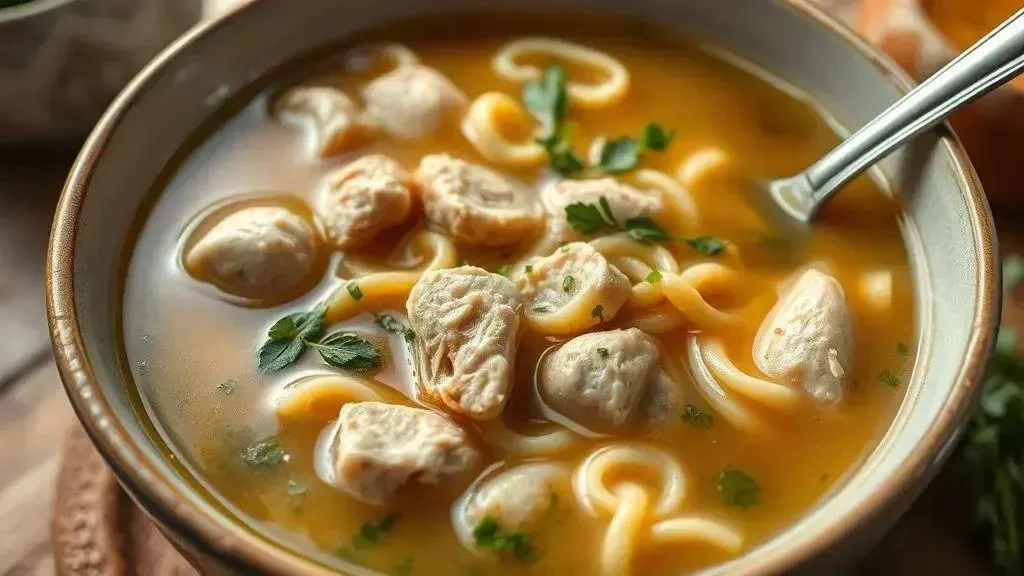 Canja de galinha com macarrão caseiro