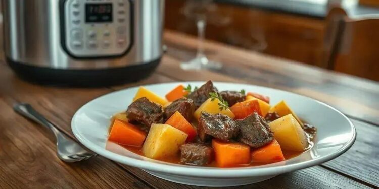 Carne com batata e cenoura na panela de pressão: receita rápida e saborosa