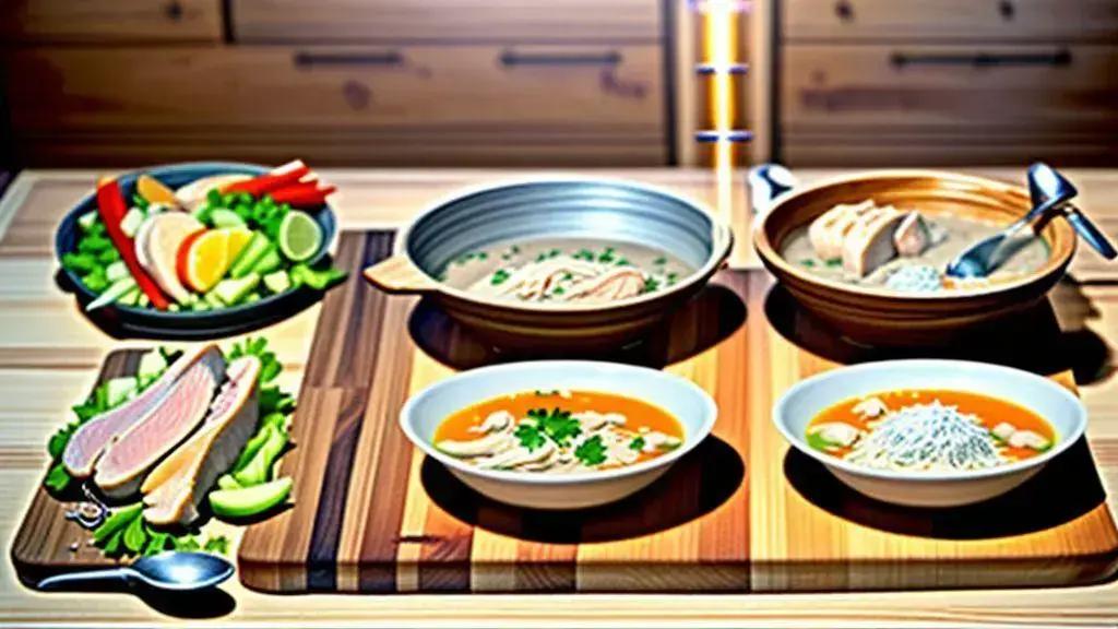 Como o frango influencia no valor calórico da sopa