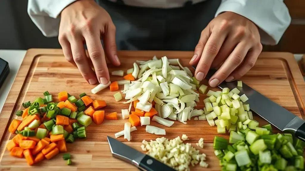 Como preparar e cortar as verduras corretamente