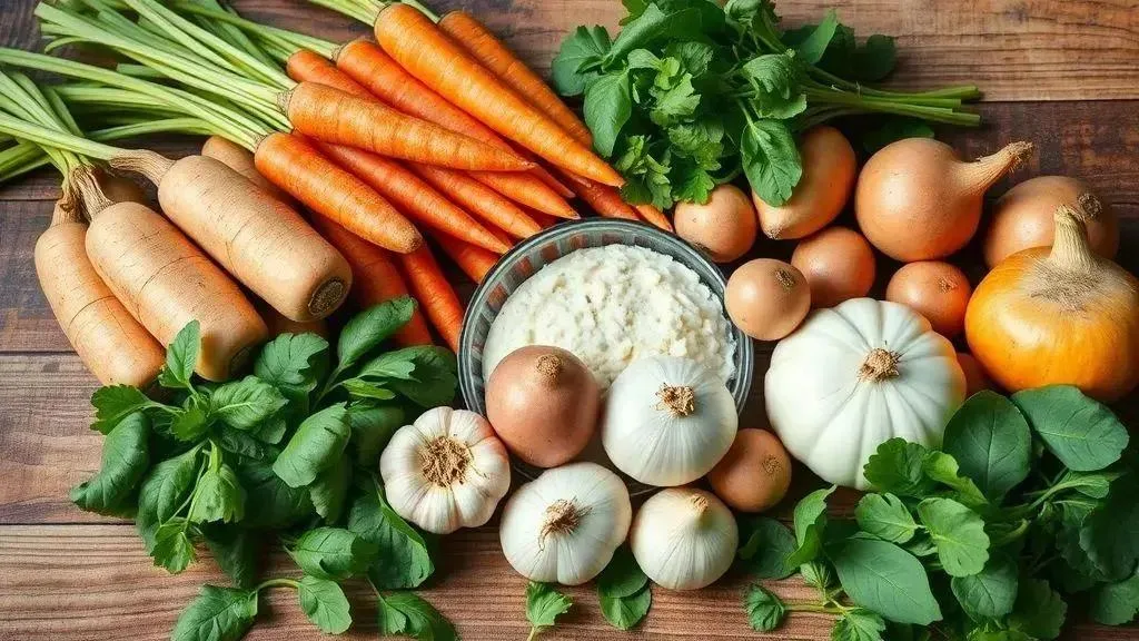Ingredientes essenciais para uma sopa nutritiva Ingredientes essenciais para uma sopa nutritiva